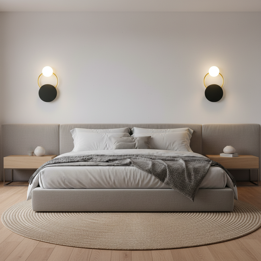 Kinkiet Ścienny Czarny Circular Rings | Lampa na Ścianę