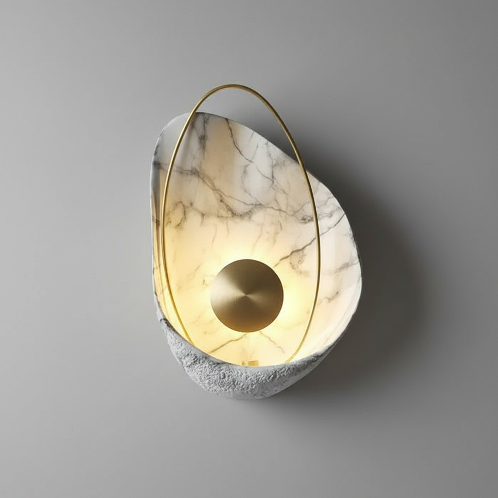 Kinkiet Artisan Shell | Lampa Ścienna z Marmuru