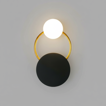 Kinkiet Ścienny Czarny Circular Rings | Lampa na Ścianę