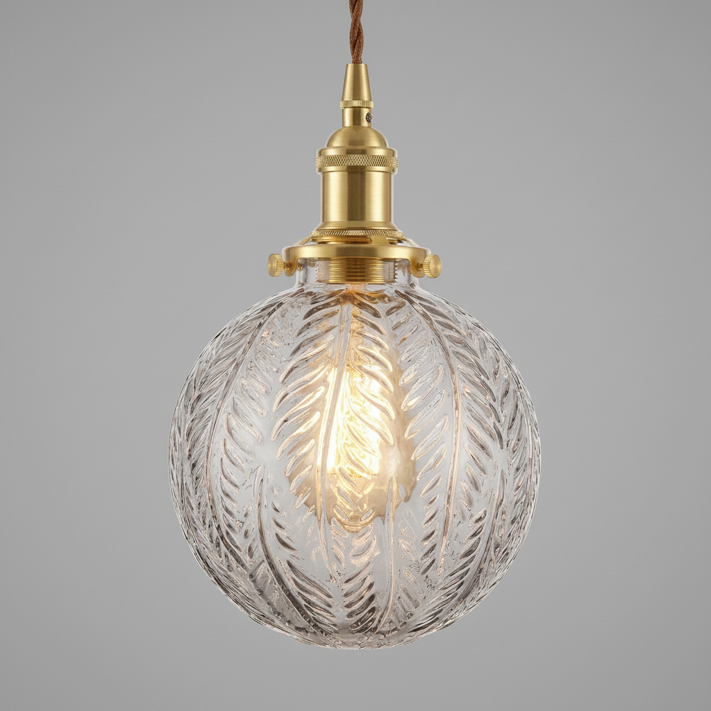 Lampa Wisząca Elwyn | Szklana Kula z Piórami do Salonu