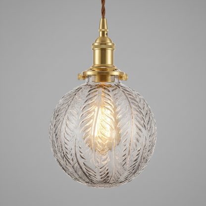 Lampa Wisząca Elwyn | Szklana Kula z Piórami do Salonu