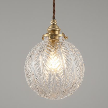 Lampa Wisząca Elwyn | Szklana Kula z Piórami do Salonu